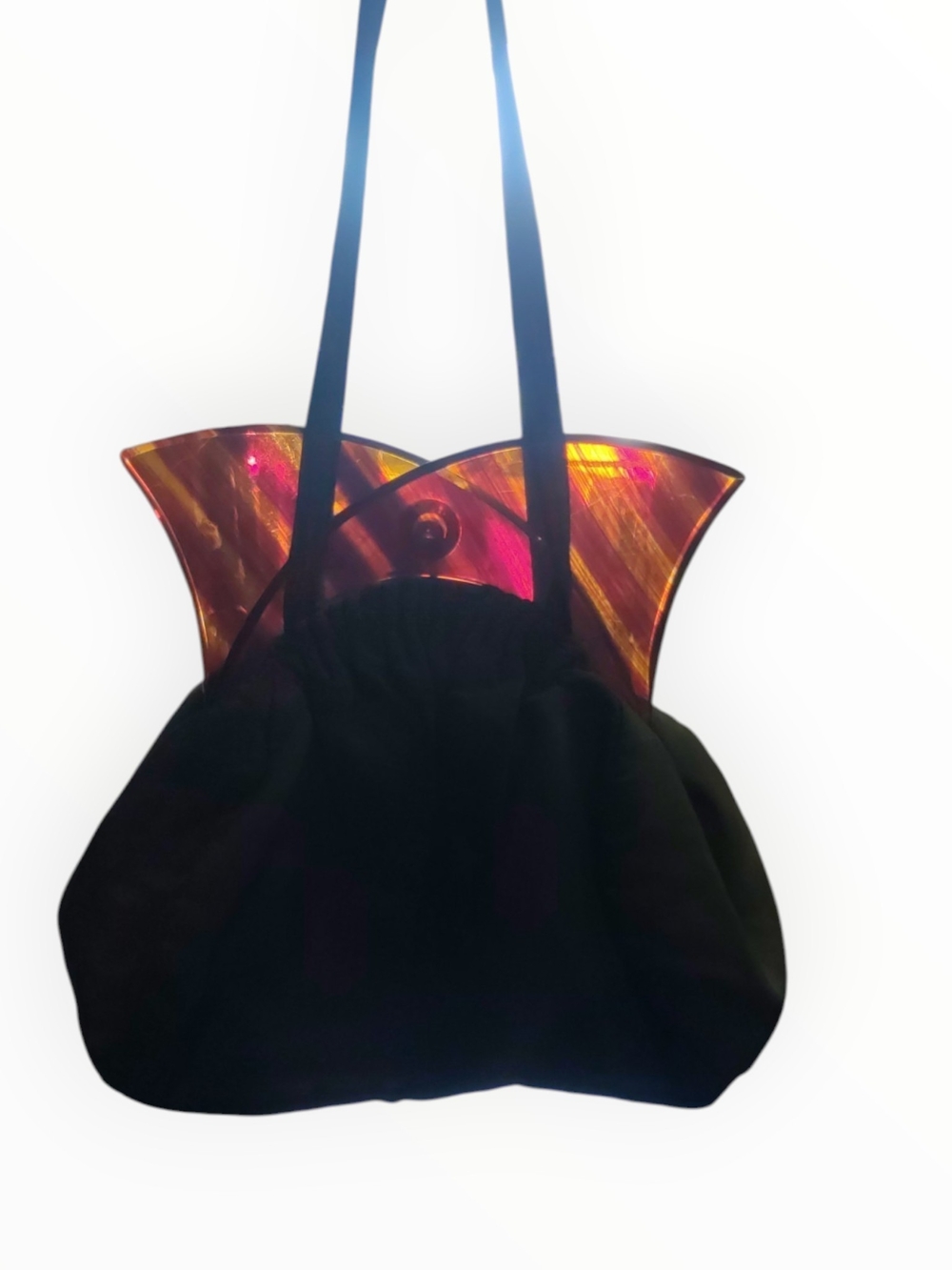 Rare Vintage Bakelite Black hang bag